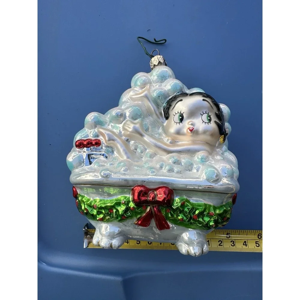 Vintage Kurt Adler Betty Boop Bubble Bath  1998‎ Polonaise Glass Ornament